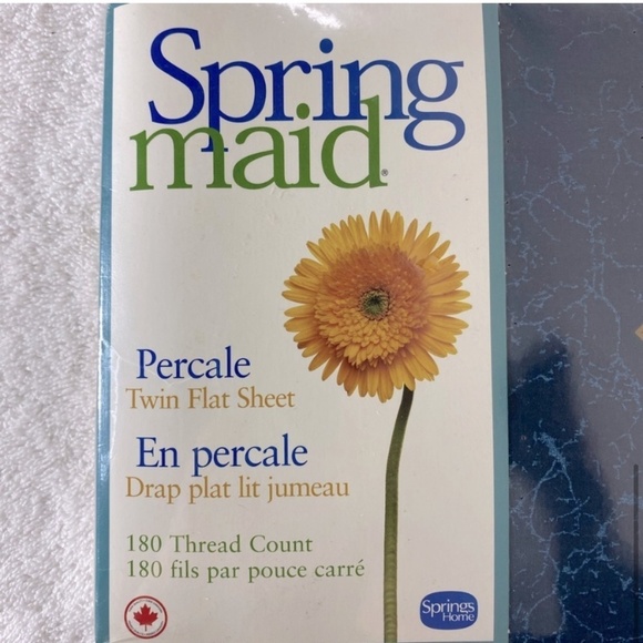 Vintage Spring Maid Navy Blue Marble Print Twin Flat Sheet - Picture 6 of 6